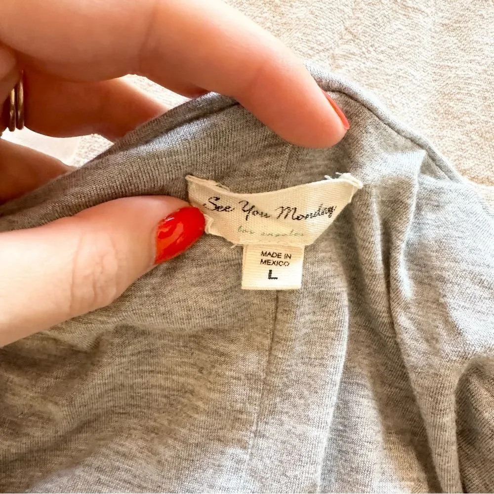 See You Monday Form Fitting Body Con Grey Cap Sleeve Dress - Picture 6 of 8